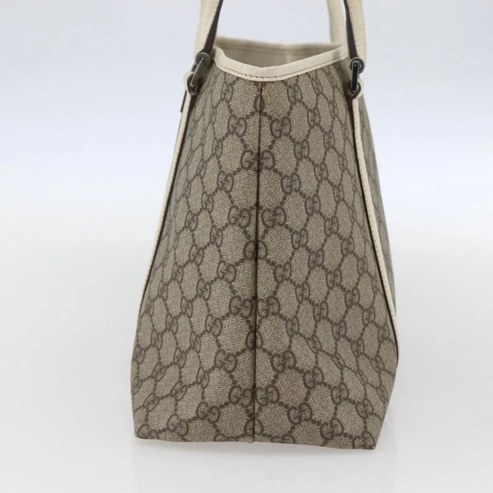 GUCCI GG Supreme Tote Bag PVC Beige Silver - Picture 4 of 16
